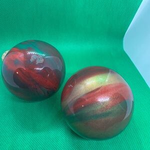 Red and Green home made Christmas ornaments